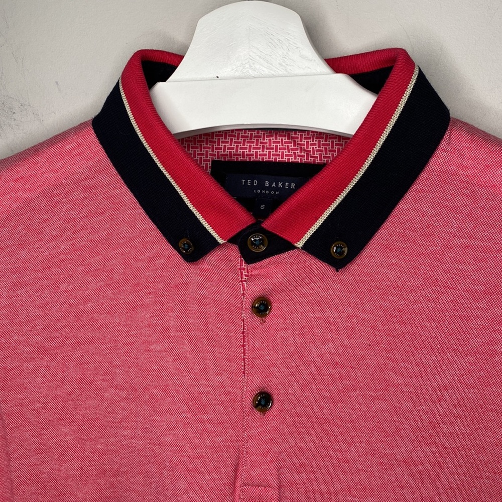 Ted Baker Heathered Red Polo Shirt - Picture 3 of 10